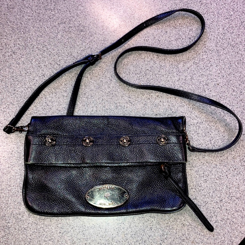 MULBERRY Convertible MITZY clutch/shoulder/Crossbody bag leather silver hardware
